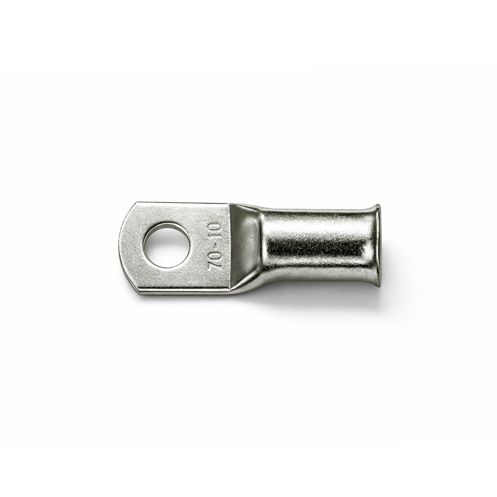 Top-down view of 70mm² M10 copper lug with size identification markings