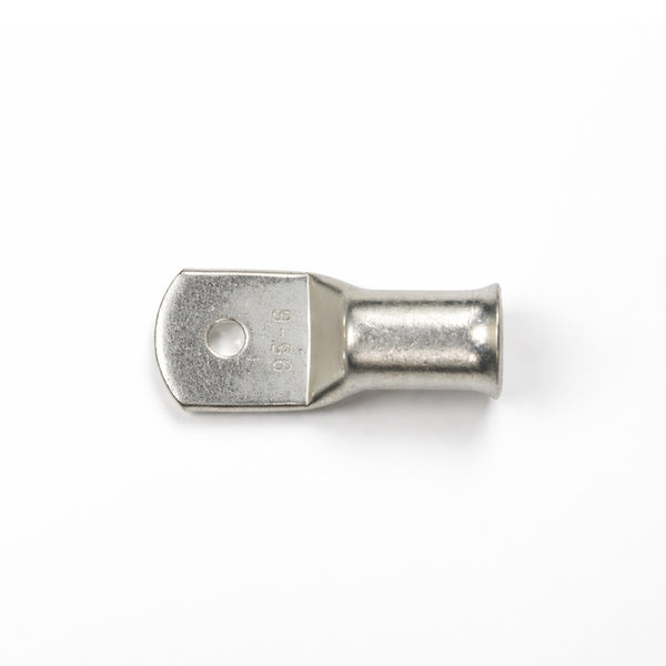 Top-down view of 95mm² M6 copper lug with size identification markings