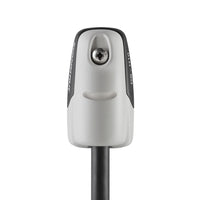 Top view of installed grey horizontal cable seal with black cable