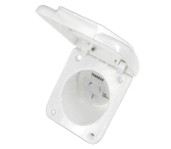 Transco 15A White Caravan Power Outlet