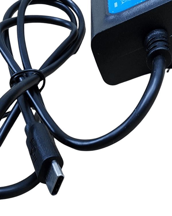 Close-up detail of the USB-C male connector plug