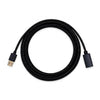 Coiled black braided USB-A male to female extension cable