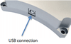 Close-up of the USB configuration port on the side of the DC-DC converter