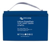 Victron Lithium SuperPack 12.8V 100Ah high current LiFePO4 battery with integrated carry strap and M8 terminals
