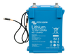 Front view of Victron 12V 100Ah Smart NG lithium battery with BMS cables and M8 terminals