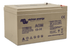 Angled front view of the grey Victron 12V 14Ah AGM battery case
