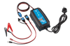 Victron 12V 15A Blue Smart IP65 battery charger with AU NZ plug, alligator clips and ring terminal leads