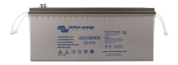 Victron 12V 160Ah lead carbon deep cycle battery with rope carry handles and M8 terminals