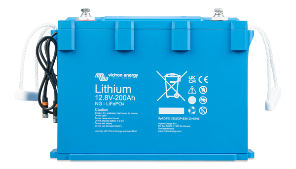 Front view of Victron 12V 200Ah Smart NG lithium battery
