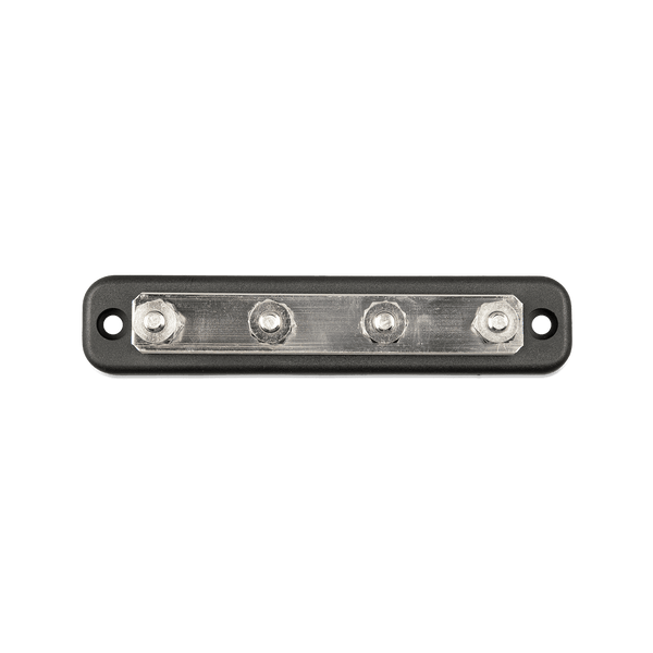 Top-down view of a Victron 150A 4-terminal busbar without cover
