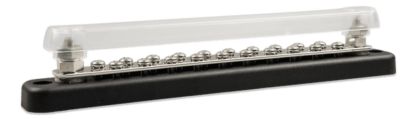 150A busbar with clear protective cover, 20 terminal screws and two main studs