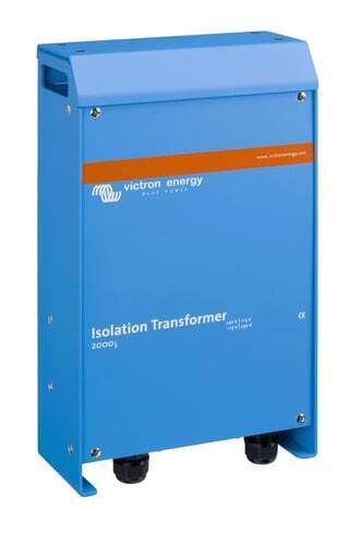 Front-angled view of the 2000W compact isolation transformer variant