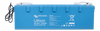 Front view of blue Victron 25.6V 100Ah Smart LiFePO4 lithium battery with M8 terminals and BMS cables