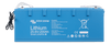 Front view of blue Victron 24V 200Ah Smart LiFePO4 battery with M8 terminals and BMS cables