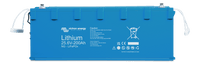 Victron 24V 200Ah Smart NG LiFePO4 battery in blue enclosure with front-facing specifications