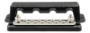 Front view of high-current 250A busbar with 12 terminals and dual 8mm studs