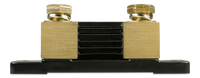 Rear view of the 300A 50mV shunt component showing the resistive element plates