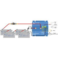 Installation diagram for the 48V 100A Smart BatteryProtect with electrical connections