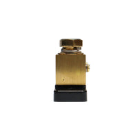 Side profile of the Victron 500A shunt showing terminal depth and sensing screw