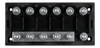 Top-down technical view of 6-way fuse holder base and electrical terminals