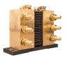 6000A 50mV DC shunt with multiple M10 terminal studs on heavy duty brass blocks and resistive plates
