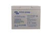Direct front view of Victron AGM 12-60 Super Cycle battery showing label details and safety icons