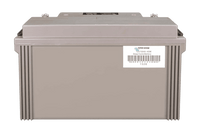 Rear view of the Victron AGM battery casing featuring product barcode and serial information sticker