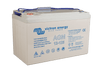 Perspective view of Victron 12V 125Ah AGM Super Cycle battery showing top and side