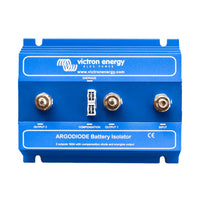 Blue Victron Argodiode 160A battery isolator with three large studs and central blade terminals