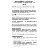 Technical features of the Argo Diode battery isolator range including Schottky diode information