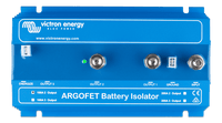 Top-down view of Argofet battery isolator showing connection labels and terminals