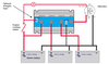 Wiring diagram for Victron Argofet battery isolator showing connections to alternator and batteries