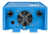 Bottom view of the autotransformer showing cooling fan, cable entries and earth stud