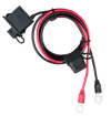 Top-down view of battery indicator panel with coiled 1.5m cable and M8 terminals
