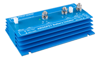 Victron battery isolator perspective view highlighting cooling fins and input connection