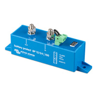 Angled front view of the blue Victron 100A low voltage disconnect unit