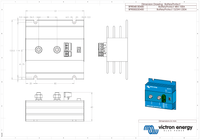 Technical dimensional drawing for the 220A Battery Protect in millimetres