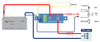 System wiring diagram for Victron Battery Protect showing battery, load and remote switch connections