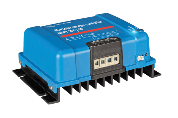 Perspective view of the Victron BlueSolar MPPT 100/50 solar charge controller