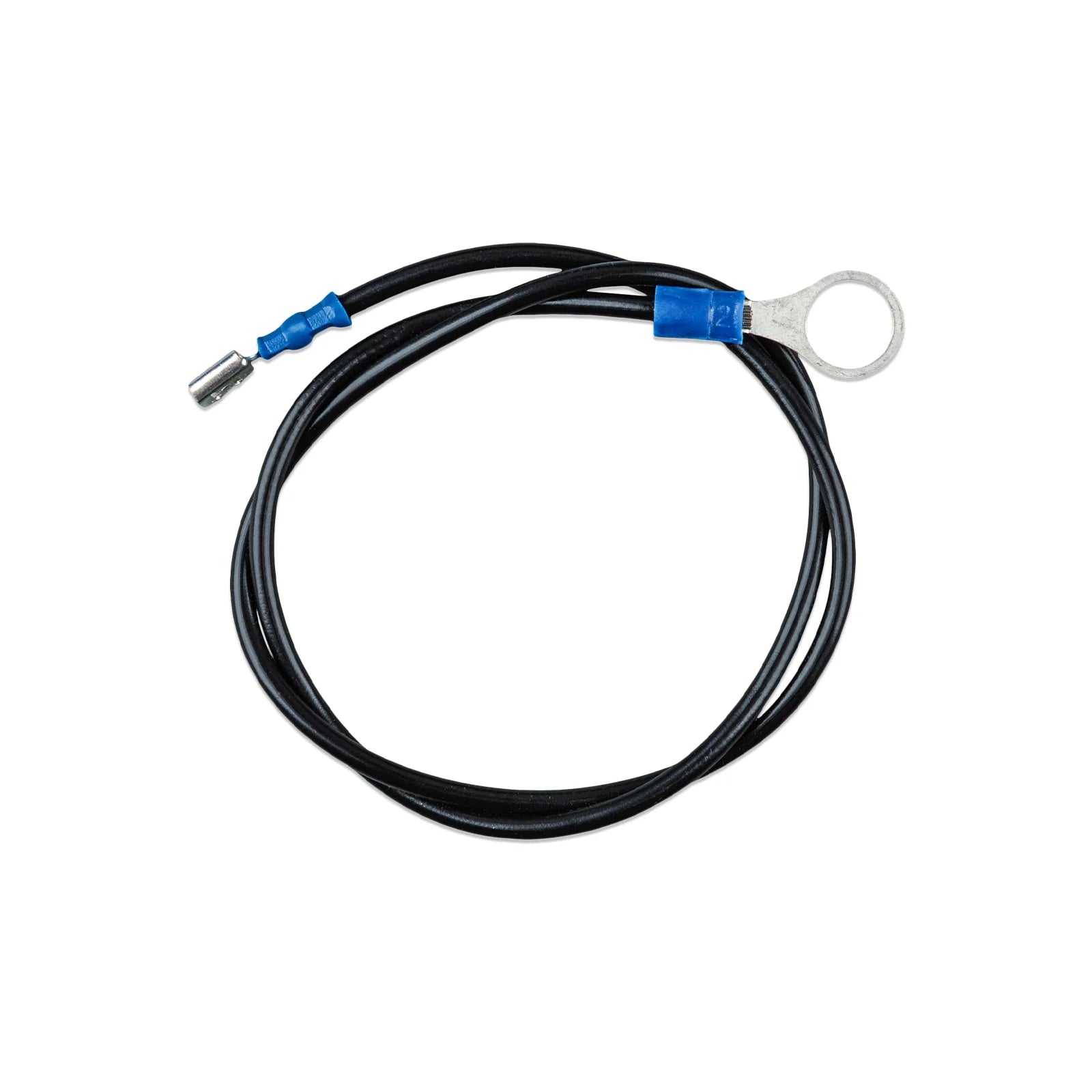 Black battery minus ground cable with 6.3mm faston female and ring terminal