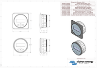 Technical drawing with dimensions for the BMV-712 battery monitor head