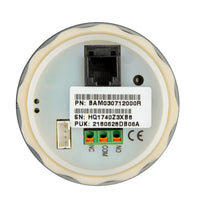 Rear view of the BMV-712 monitor showing RJ12 port, relay terminals, and product labels