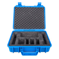 Interior of the Victron carry case with custom foam cutouts for charger and accessories