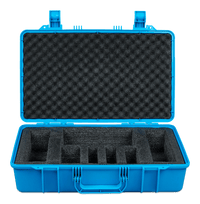 Internal view of the open carry case with custom-cut foam compartments
