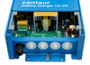 Internal view of battery charger showing AC input terminals and cable entry points