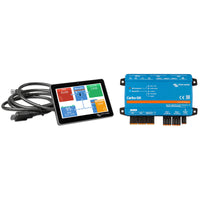 Cerbo GX MK2 controller and GX Touch 70 touchscreen display with connection cable
