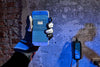 Smartphone displaying the VictronConnect app showing the charger's float stage status