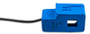 Side view of the current transformer clamp showing the secure locking latch