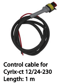 Black 1 metre control cable with connector for the Cyrix-ct 12/24-230 battery combiner