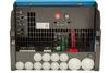 Front-on technical view of internal terminals and communication ports on EasySolar-II GX